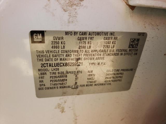 Photo 10 from auction – 2011 GMC TERRAIN SL with VIN 2CTALUECXB6259521