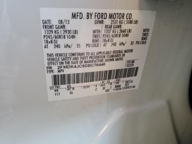 Photo 10 from auction – 2013 FORD EDGE SEL with VIN 2FMDK4JC9DBC76446