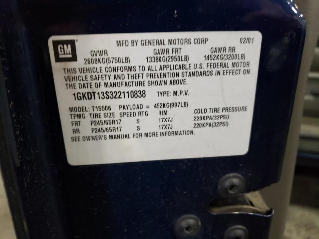 Photo 10 from auction – 2002 GMC ENVOY with VIN 1GKDT13S322110838