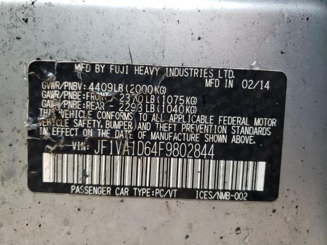 Photo 10 from auction – 2015 SUBARU WRX PREMIU with VIN JF1VA1D64F9802844