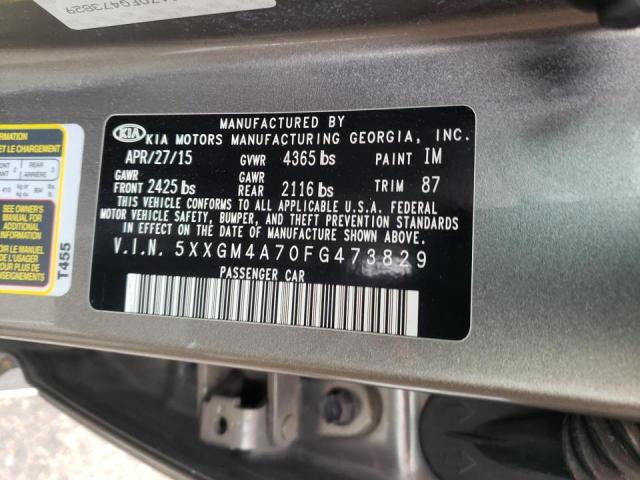 Photo 10 from auction – 2015 KIA OPTIMA LX with VIN 5XXGM4A70FG473829