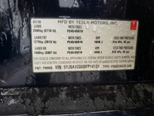 Photo 10 from auction – 2013 TESLA MODEL S with VIN 5YJSA1CG6DFP14131