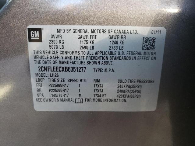 Photo 10 from auction – 2011 CHEVROLET EQUINOX LT with VIN 2CNFLEECXB6351277