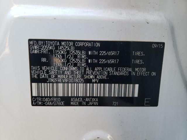 Photo 10 from auction – 2015 TOYOTA RAV4 LE with VIN JTMZFREV8FD078025