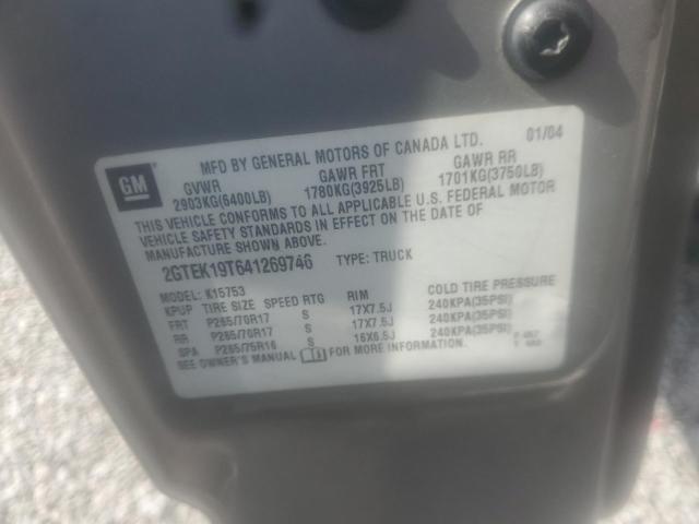 Photo 10 from auction – 2004 GMC NEW SIERRA with VIN 2GTEK19T641269746