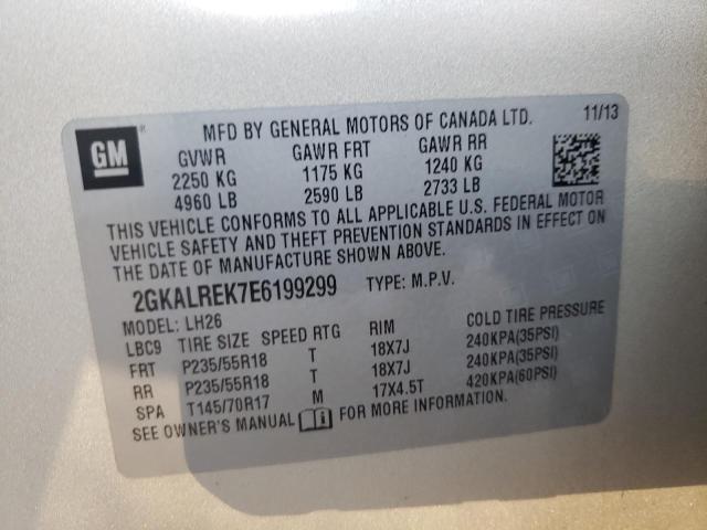 Photo 10 from auction – 2014 GMC TERRAIN SL with VIN 2GKALREK7E6199299