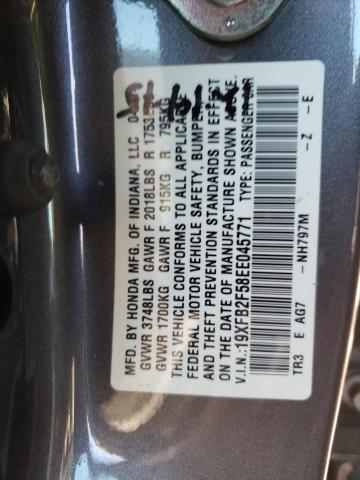 Photo 10 from auction – 2014 HONDA CIVIC LX with VIN 19XFB2F58EE045771