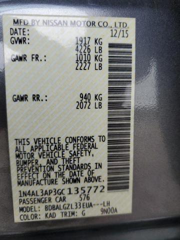 Photo 10 from auction – 2016 NISSAN ALTIMA 2.5 with VIN 1N4AL3AP3GC135772