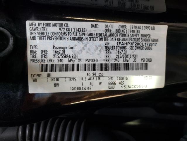 Photo 10 from auction – 2012 FORD FOCUS SE with VIN 1FAHP3F28CL172617