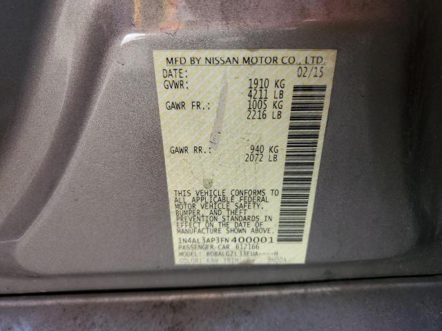 Photo 10 from auction – 2015 NISSAN ALTIMA 2.5 with VIN 1N4AL3AP3FN400001