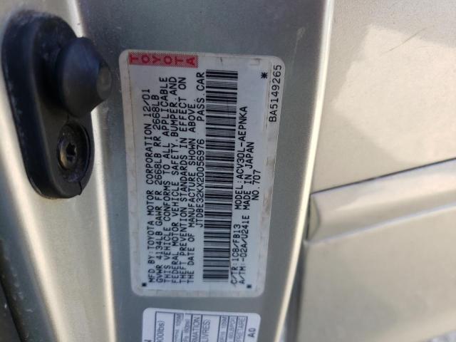 Photo 10 from auction – 2002 TOYOTA CAMRY LE with VIN JTDBE32KX20056976