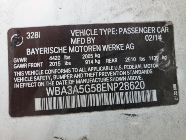 Photo 10 from auction – 2014 BMW 328 I with VIN WBA3A5G58ENP28620