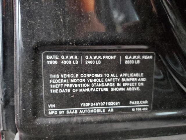 Photo 10 from auction – 2007 SAAB 9-3 2.0T with VIN YS3FD46Y071102091