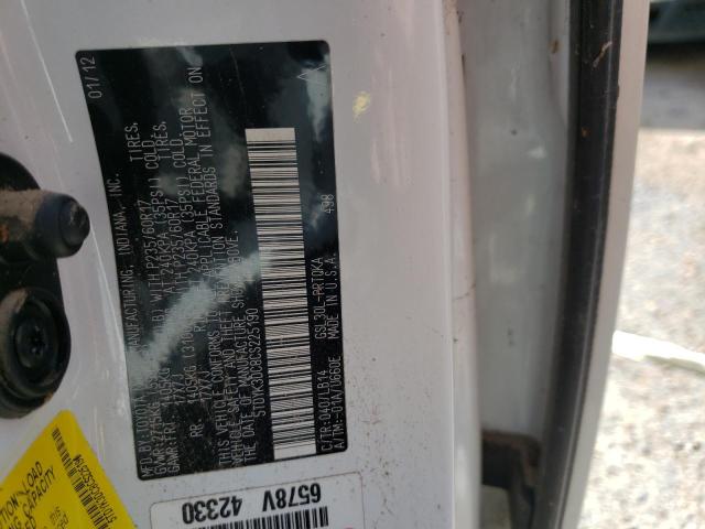 Photo 10 from auction – 2012 TOYOTA SIENNA XLE with VIN 5TDYK3DC8CS225190
