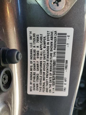 Photo 10 from auction – 2014 HONDA CIVIC LX with VIN 19XFB2F5XEE076861