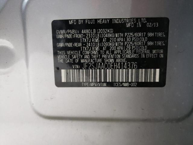 Photo 10 from auction – 2014 SUBARU FORESTER 2 with VIN JF2SJAAC0EH414376