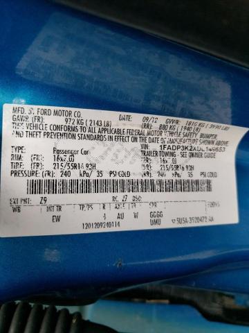 Photo 10 from auction – 2013 FORD FOCUS SE with VIN 1FADP3K2XDL149653