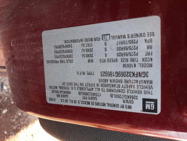 Photo 10 from auction – 2009 CHEVROLET AVALANCHE with VIN 3GNFK32069G186923