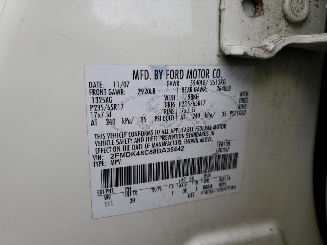 Photo 10 from auction – 2008 FORD EDGE SEL with VIN 2FMDK48C88BA35442