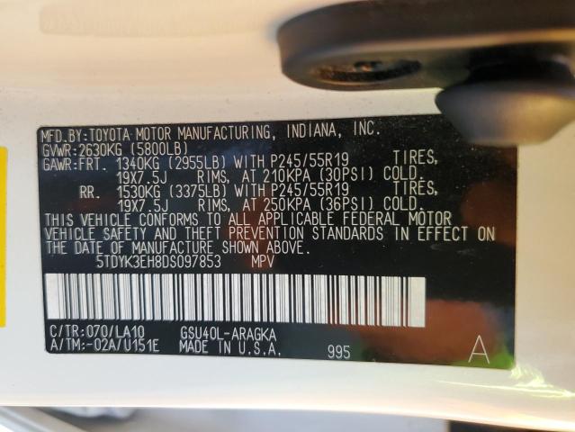 Photo 10 from auction – 2013 TOYOTA HIGHLANDER with VIN 5TDYK3EH8DS097853