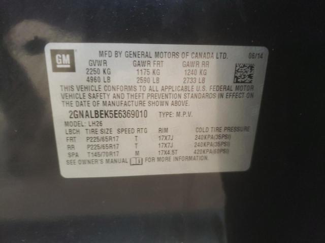 Photo 10 from auction – 2014 CHEVROLET EQUINOX LT with VIN 2GNALBEK5E6369010