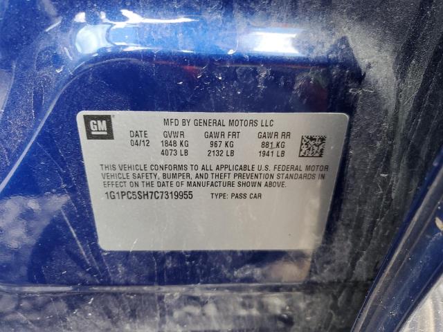 Photo 10 from auction – 2012 CHEVROLET CRUZE LS with VIN 1G1PC5SH7C7319955