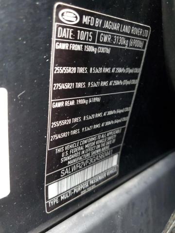 Photo 10 from auction – 2016 LAND ROVER RANGE ROVE with VIN SALWR2VF3GA560441