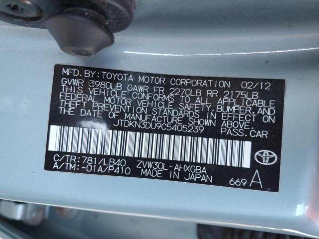 Photo 10 from auction – 2012 TOYOTA PRIUS with VIN JTDKN3DU9C5405239