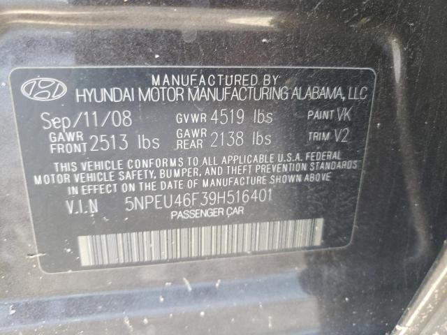 Photo 10 from auction – 2009 HYUNDAI SONATA SE with VIN 5NPEU46F39H516401