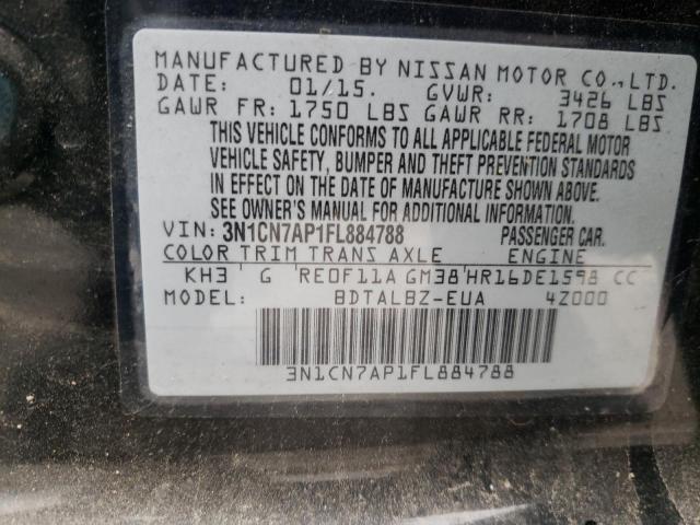 Photo 10 from auction – 2015 NISSAN VERSA S with VIN 3N1CN7AP1FL884788