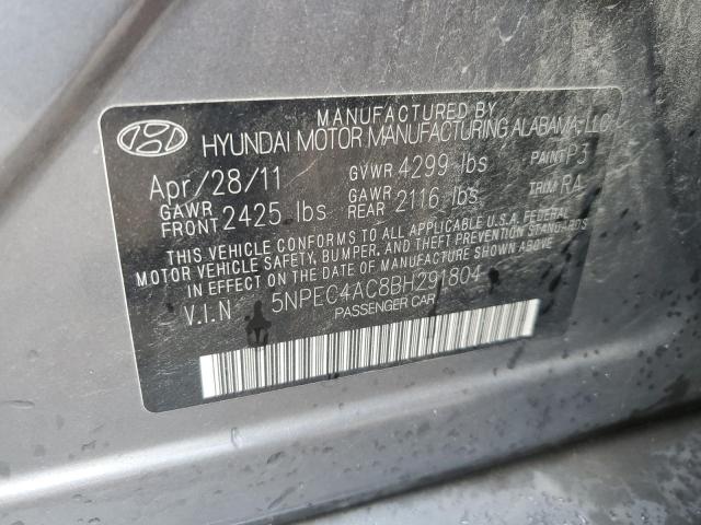 Photo 10 from auction – 2011 HYUNDAI SONATA SE with VIN 5NPEC4AC8BH291804