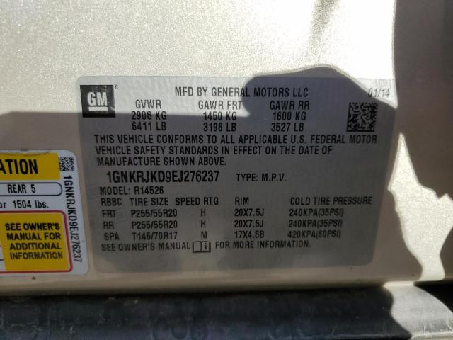 Photo 10 from auction – 2014 CHEVROLET TRAVERSE L with VIN 1GNKRJKD9EJ276237