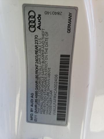 Photo 10 from auction – 2012 AUDI A5 PREMIUM with VIN WAULFAFRXCA002406