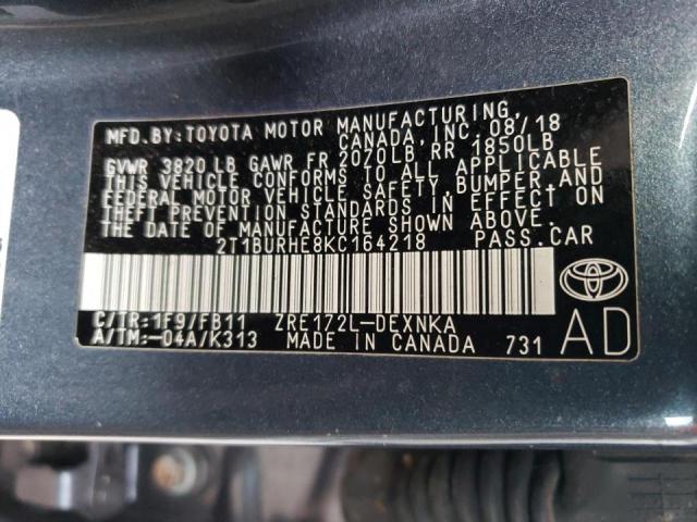Photo 10 from auction – 2019 TOYOTA COROLLA L with VIN 2T1BURHE8KC164218