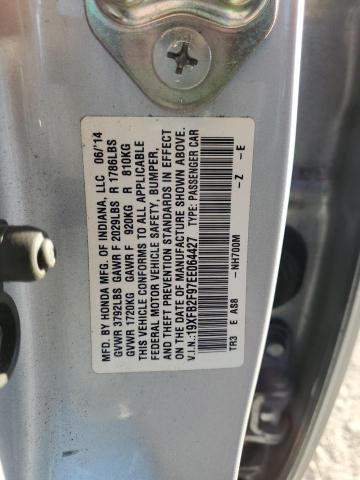 Photo 10 from auction – 2014 HONDA CIVIC EXL with VIN 19XFB2F97EE064427