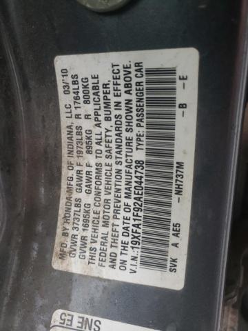 Photo 10 from auction – 2010 HONDA CIVIC EXL with VIN 19XFA1F92AE044738
