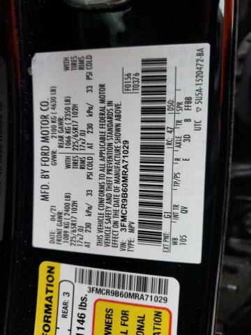 Photo 10 from auction – 2021 FORD BRONCO SPO with VIN 3FMCR9B60MRA71029