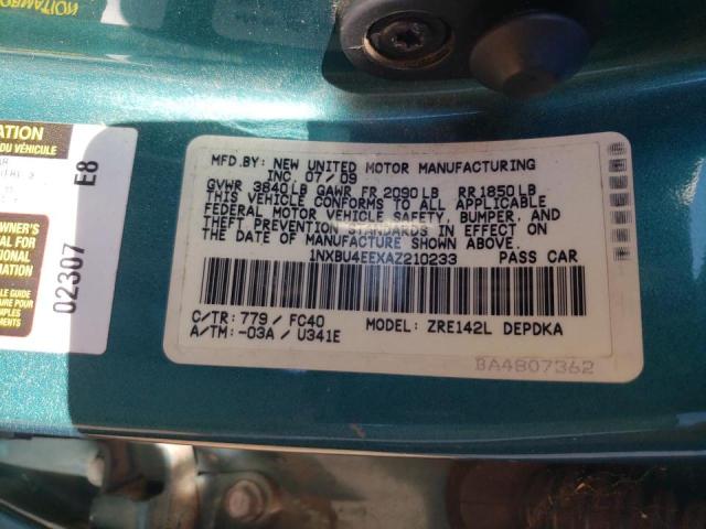 صورة رقم 10 من المزاد - 2010 TOYOTA COROLLA BA مع VIN 1NXBU4EEXAZ210233