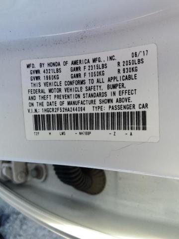 Photo 10 from auction – 2017 HONDA ACCORD with VIN 1HGCR2F52HA244094