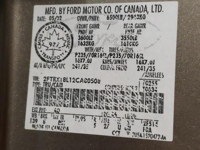 Photo 10 from auction – 2002 FORD F150 with VIN 2FTRX18L12CA80508