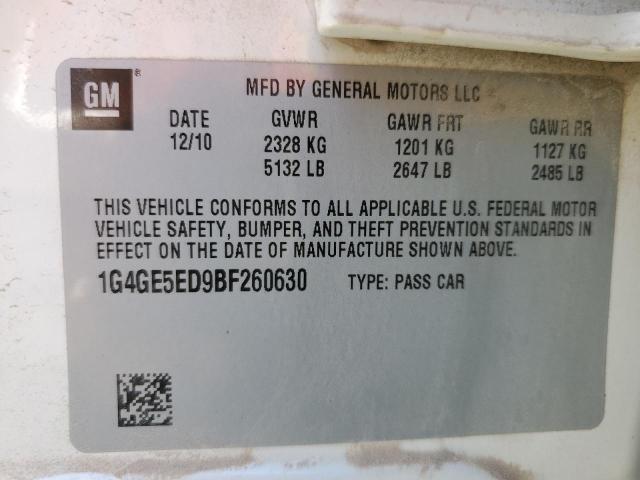 Photo 10 from auction – 2011 BUICK LACROSSE C with VIN 1G4GE5ED9BF260630