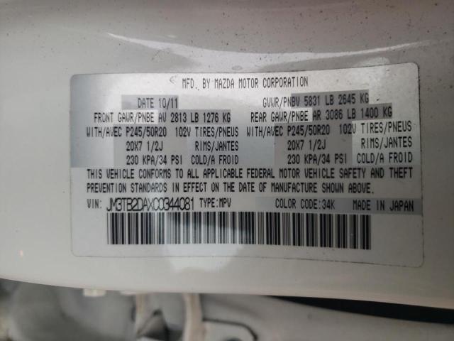 Photo 10 from auction – 2012 MAZDA CX-9 with VIN JM3TB2DAXC0344081