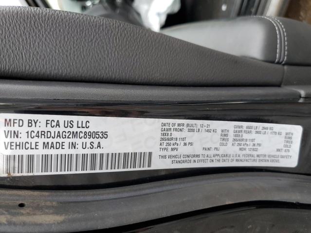 Photo 10 from auction – 2021 DODGE DURANGO SX with VIN 1C4RDJAG2MC890535