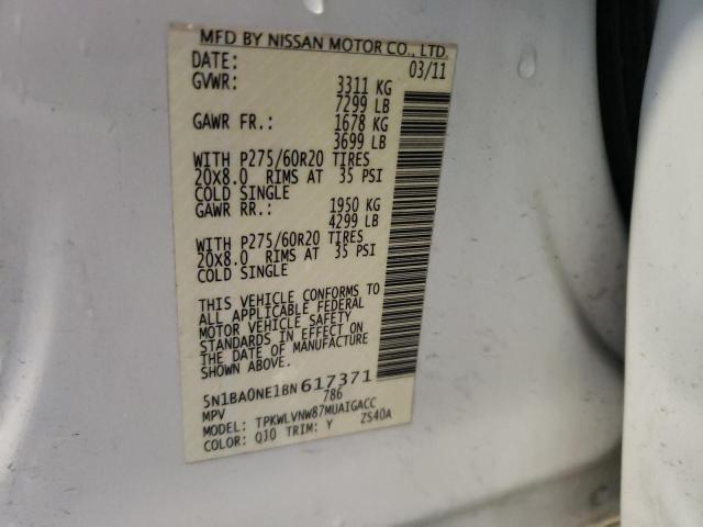 Photo 10 from auction – 2011 NISSAN ARMADA PLA with VIN 5N1BA0NE1BN617371