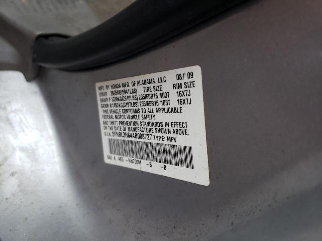 Photo 10 from auction – 2010 HONDA ODYSSEY with VIN 5FNRL3H64AB008727