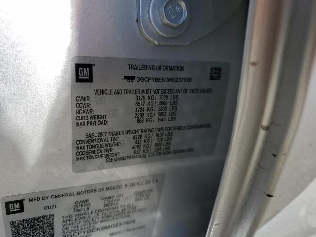 Photo 10 from auction – 2021 CHEVROLET SILVERADO with VIN 3GCPYBEK0MG237926