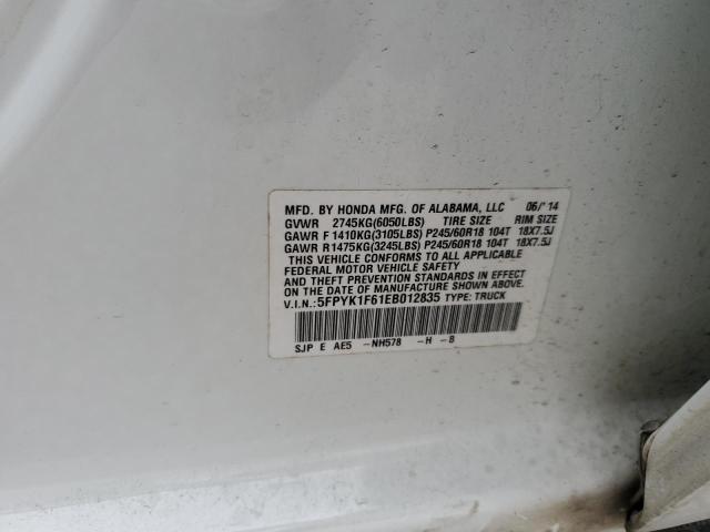Photo 10 from auction – 2014 HONDA RIDGELINE with VIN 5FPYK1F61EB012835