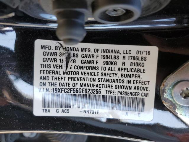 Photo 10 from auction – 2016 HONDA CIVIC LX with VIN 19XFC2F56GE023266