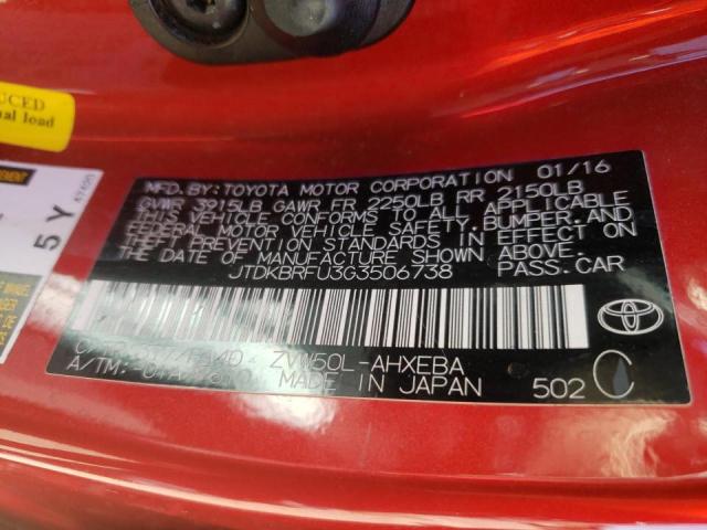 Photo 10 from auction – 2016 TOYOTA PRIUS with VIN JTDKBRFU3G3506738