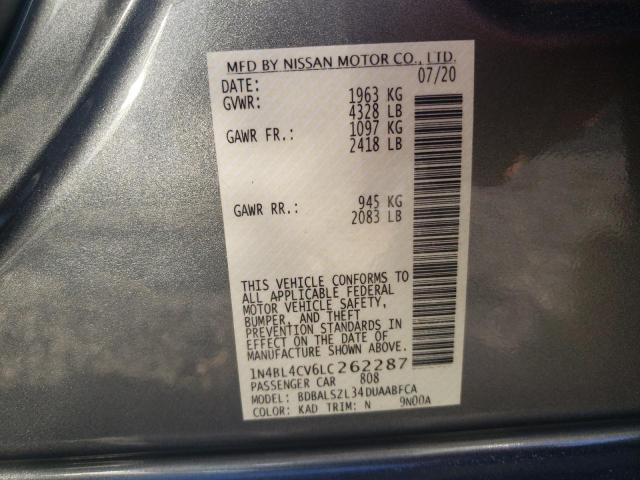 Photo 10 from auction – 2020 NISSAN ALTIMA SR with VIN 1N4BL4CV6LC262287